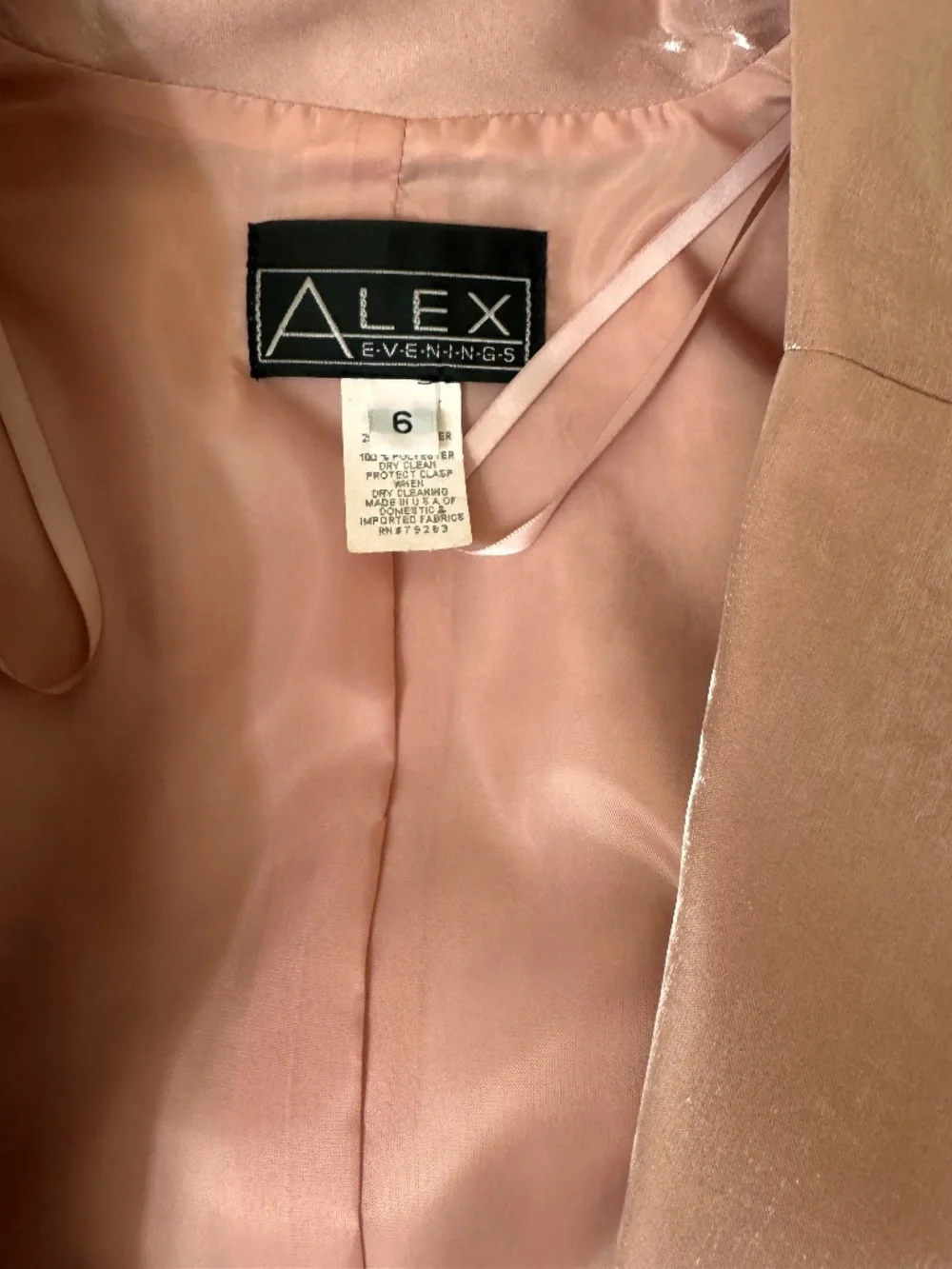 Alex Evenings Size 6 Dusty Rose Formal Gown & Jacket 2 Piece